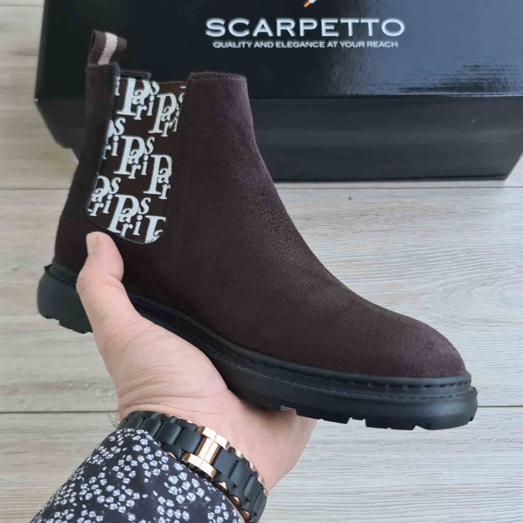 Men's Suede Leather Chelsea Boots | Pull-On | Handmade